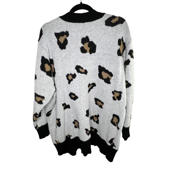 LuLaRoe Size 2XL Peyton Open Front Leopard Heavy Cardigan Sweater - Picture 4 of 6